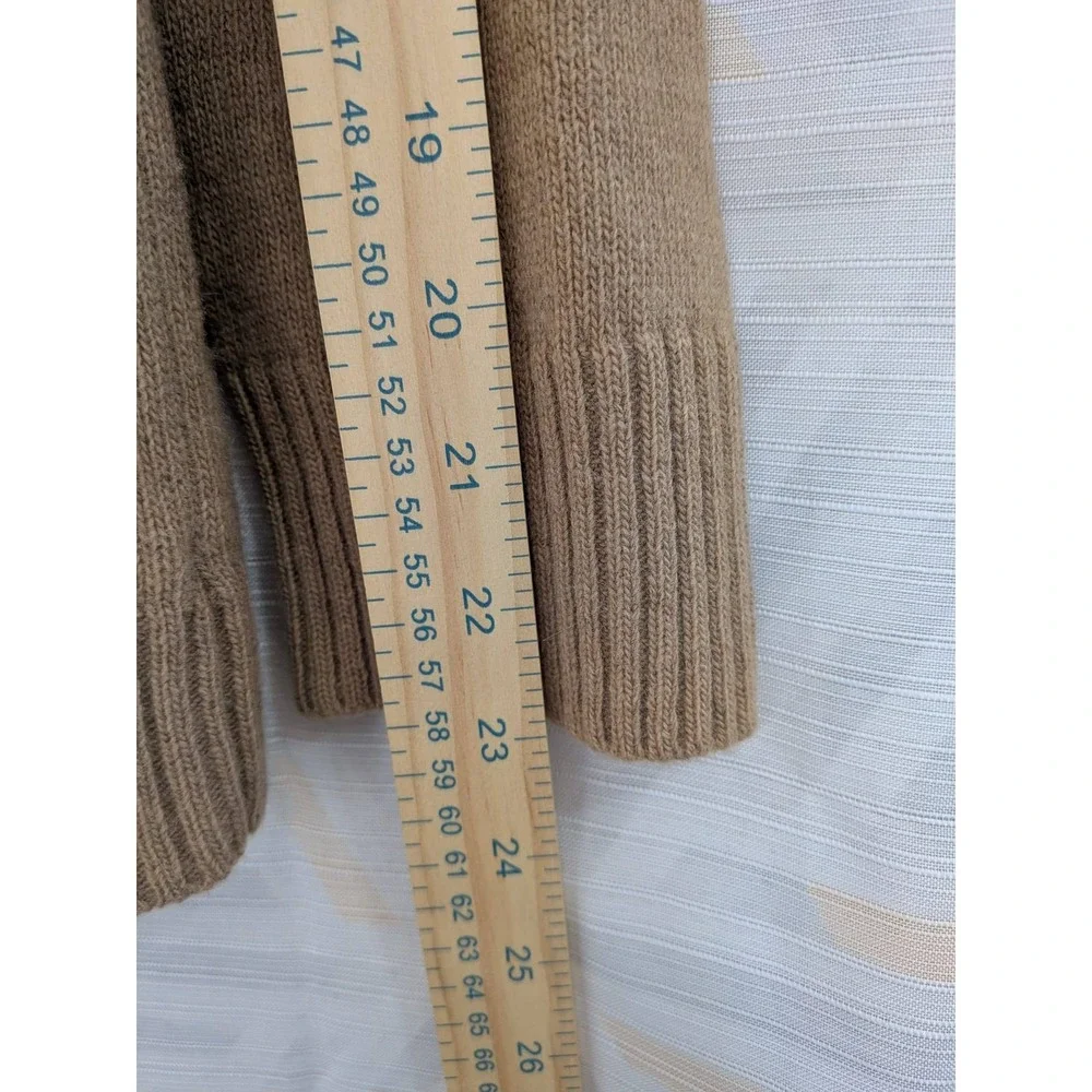 J. Crew Lambswool Blend Cardigan Camel Brown Button‎ Front Pockets Size S